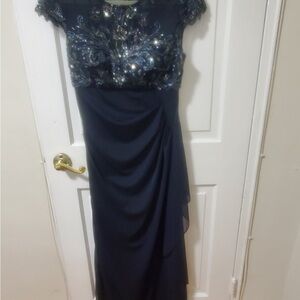 Elegant Navy Evening Gown